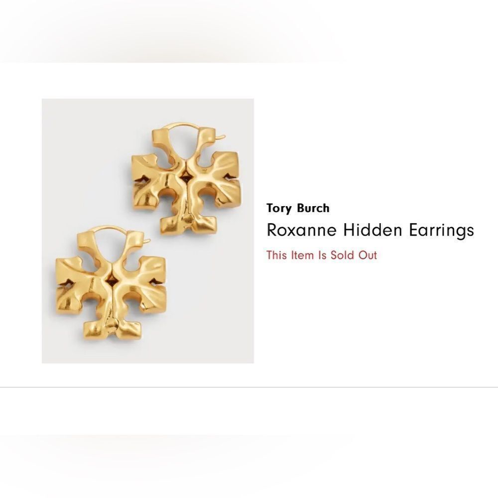 TORY BURCH ROXANNE HOOPS EARRINGS - Picture 6 of 6